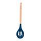 CLEVINGER BEECHWOOD & SILICONE SLOTTED SPOON NAVY