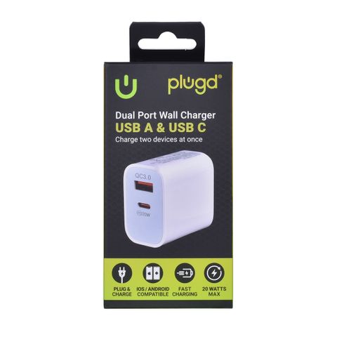 USB & Type C Wall Charger 20W