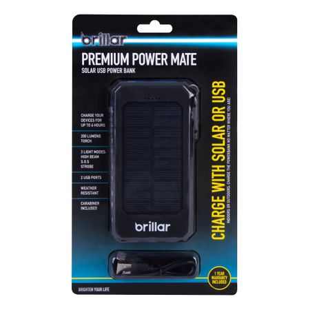PREMIUM POWER MATE SOLAR USB POWERBANK