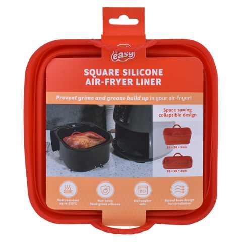 COLLAPSIBLE SILICONE AIR-FRYER LINER SQUARE