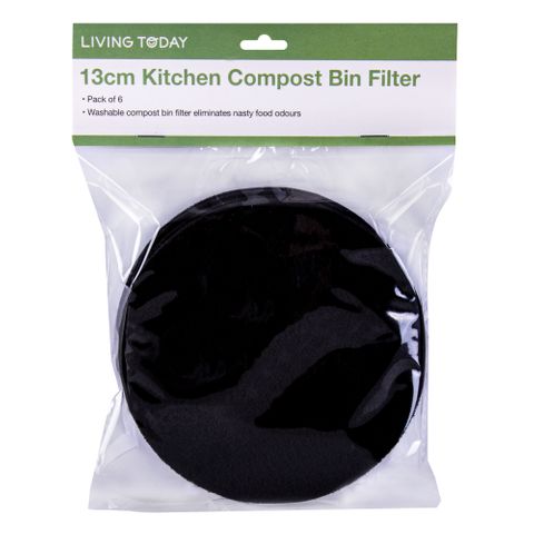 LIVING TODAY 6PC KITCHEN COMPOST BIN FILTER 13CM