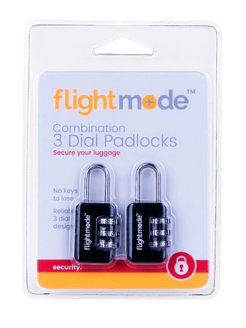 THREE DIAL PADLOCKS (2PK)