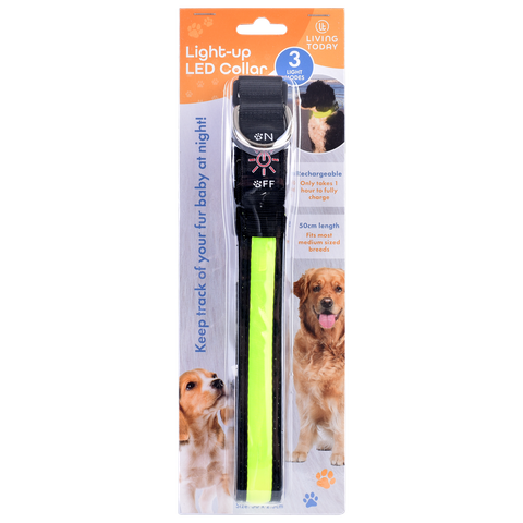 RECHARGEABLE LIGHT-UP LED PET COLLAR