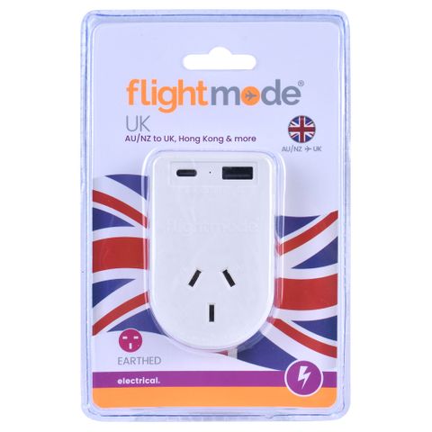 OUTBOUND UK/HK ADAPTOR WITH USB Type C & A