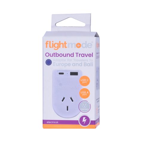 OUTBOUND EUROPE/BALI ADAPTOR WITH USB Type C & A