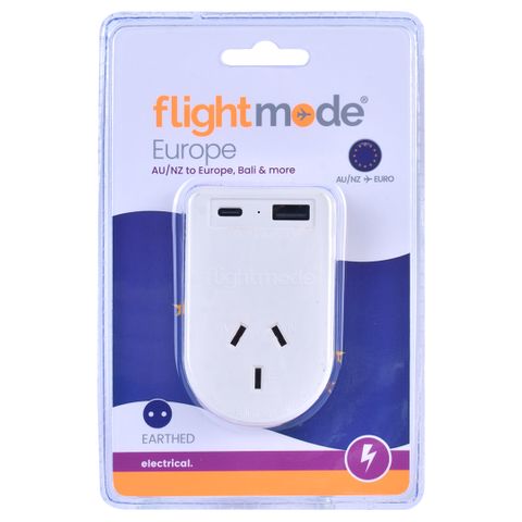 OUTBOUND EUROPE/BALI ADAPTOR WITH USB Type C & A