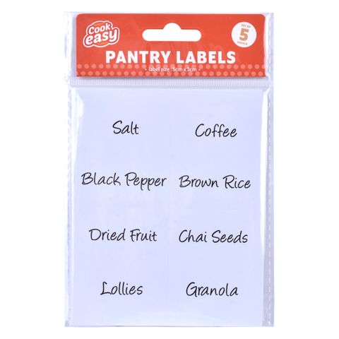 40PC PANTRY LABEL BLACK ON WHITE