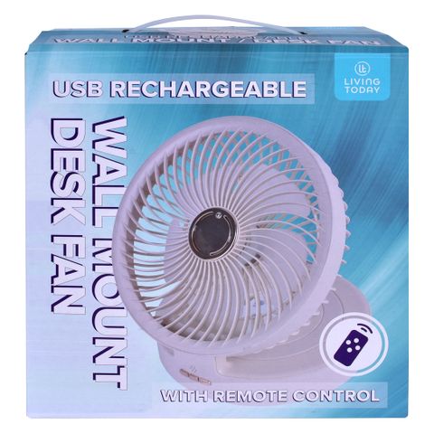 USB WALL FAN WITH REMOTE CONTROL AND  NIGHT LIGHT