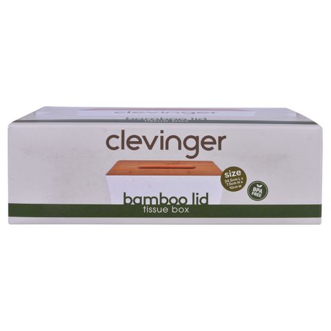 TISSUE BOX WITH BAMBOO LID