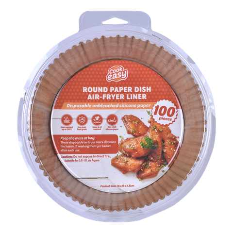 ROUND PAPER DISH AIR FRYER LINNER - SMALL (100PCS)