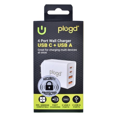 4 PORT WALL CHARGER USB C + USB A