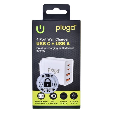 4 PORT WALL CHARGER USB C + USB A