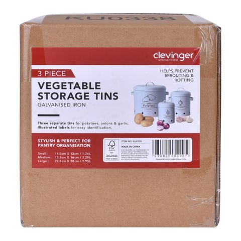 VEGETABLE STORAGE TINS SET (3PC)