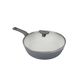 CLEVINGER 28CM NON-STICK SAUTE PAN WITH LID (white and grey)