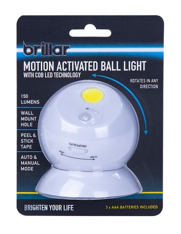 COB LED MOTION ACTIVATED SWIVEL BALL LIGHT