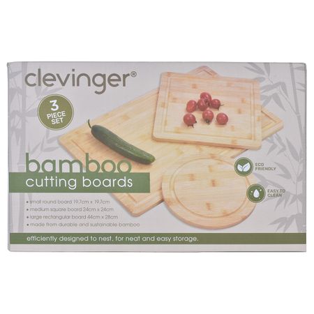 THREE -PIECE BAMBOO CUTTING BOARD