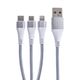 3-IN-1 CHARGE & SYNC CABEL - MICRO, IPHONE AND TYPE C INTO USB A