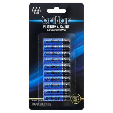 AAA PLATINUM ALKALINE BATTERIES 10PK