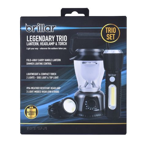 LEGENDARY TRIO: TORCH, HEADLAMP & LANTERN