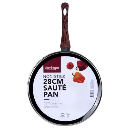 CLEVINGER 28CM NON-STICK SAUTE PAN WITH LID (BLACK)