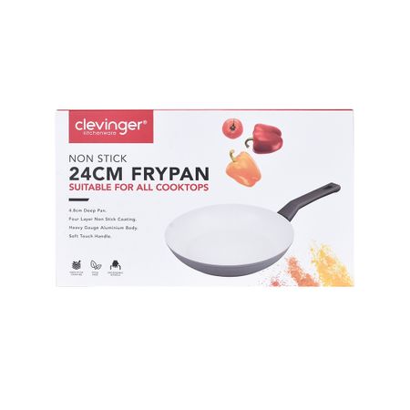CLEVINGER 24CM NON-STICK FRYPAN(white and grey)