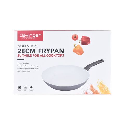 CLEVINGER 28CM NON-STICK FRYPAN(white and grey)
