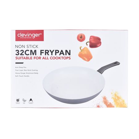 CLEVINGER 32CM NON-STICK FRYPAN(white and grey)