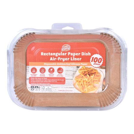RECTANGLE  PAPER DISH AIR FRYER LINER - 22X14CM (100PCS)