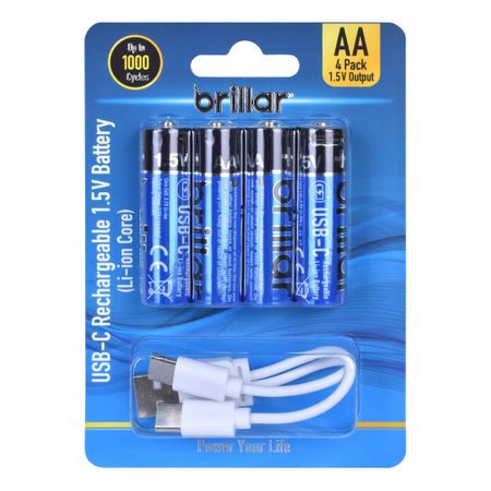 4PK AA USB RECHARGEABLE LI-ION BATTERY