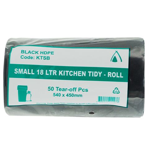 TIDY LINER SML BLK 18LTR ROLL