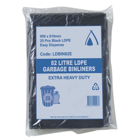 82L XH/D BLACK GARBAG 45UM FLAT PK (200)