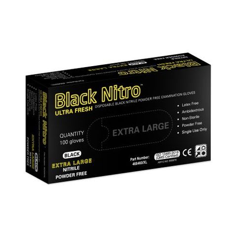BLACK NITRILE GLOVES - POWDER FREE GLOVES