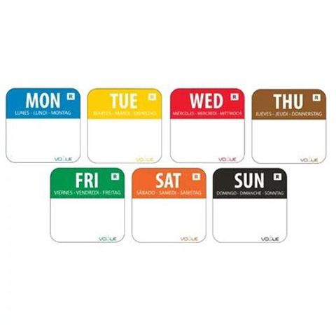 REMOVABLE DAY OF THE WEEK LABELS - 25MM