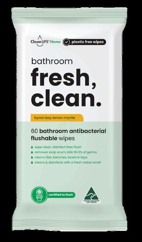 FLUSHABLE BYRON BAY LEM MYRTLE BATHROOM WIPES