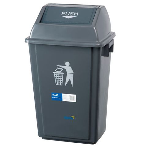 GREY FLIP BIN 60ltr