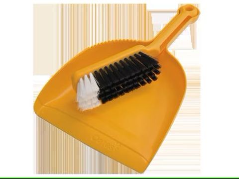 OATES DUSTPAN SET PLASTIC YELLOW