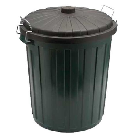 GREEN GARBAGE BIN & LID 73ltr