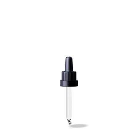 TE III Pipette Black, 0.7ml TPE Bulb, Glass Stem (for 10ml Orion Bottle 70mm)