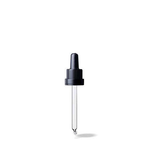 TE III Pipette Black, 0.7ml TPE Bulb, Glass Stem (for 30ml Orion Bottle)