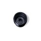 Tamper evident screw cap black III with pourer for DIN18 bottle (Ribbed wall)