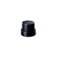 Tamper evident screw cap black III with pourer for DIN18 bottle (Ribbed wall)