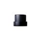 Tamper evident screw cap black III with pourer for DIN18 bottle (Ribbed wall)