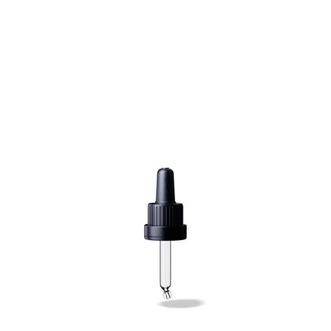 TE III Pipette Black, 0.7ml TPE Bulb, Glass Stem (for 5ml Orion Bottle)