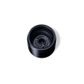 Tamper evident screw cap black III with pourer for DIN18 bottle (Smooth wall)