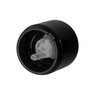 Screw cap with vertical dropper 2.0 mm DIN18 Black Tamper Evident (smooth wall)