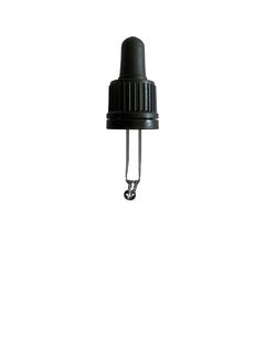 Sample of TE II Pipette Black, 0.7ml TPE Bulb, Glass Stem (for 5ml Ginger Bottle)