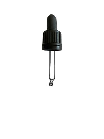 Sample of TE II Pipette Black, 0.7ml TPE Bulb, Glass Stem (for 10ml Ginger Bottle)