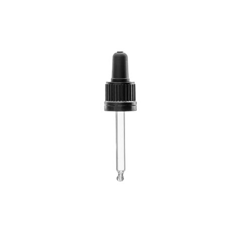 Sample of TE II Pipette Black, 0.7ml TPE Bulb, Glass Stem (for 20ml Ginger Bottle)