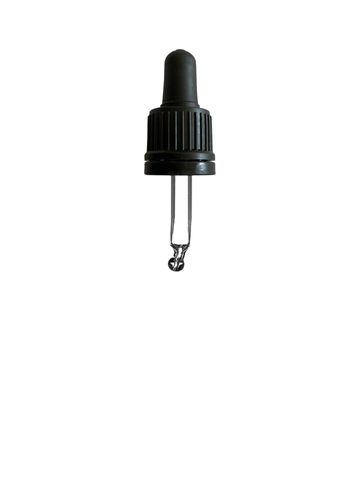 TE II Pipette Black, 0.7ml TPE Bulb, Glass Stem (for 5ml Ginger Bottle)