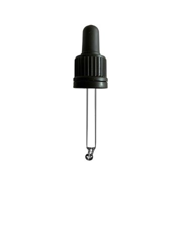 TE II Pipette Black, 0.7ml TPE Bulb, Glass Stem (for 15ml Ginger Bottle)